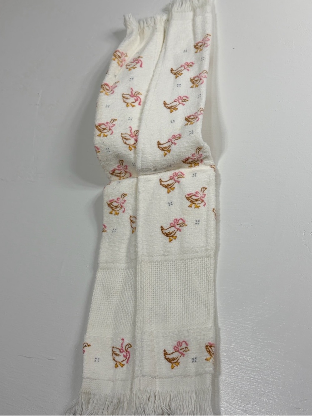 Vintage Cross stitch collectibles spring geese hand towels NWT goose geese ducks - Picture 6 of 10
